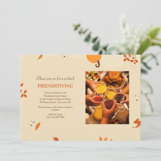 Freundliches Foto Erntedank Einladung (Stehend Vorderseite)