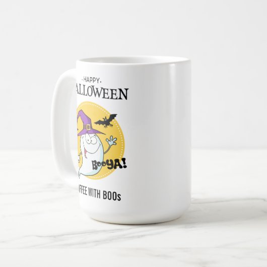 Freundliches Ghost benutzerdefinierbares Halloween Kaffeetasse (Vorderseite Links)