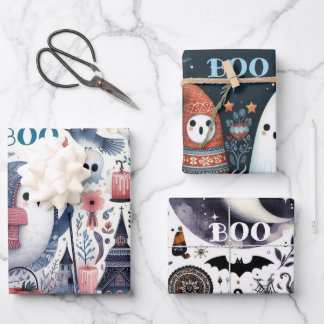 Freundliches Ghost Halloween Boo Decoupage Shabby Geschenkpapier Set