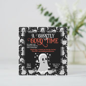 Freundliches Ghosts Halloween-Party oder Spuk Hous Einladung (Stehend Vorderseite)