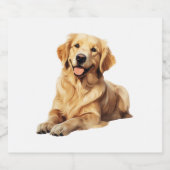 Freundliches Golden Retriever Smile - Loyal Dog Po Schaumweinetikett (Einzelnes Label)