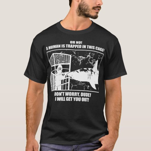 Freundliches Great White Shark Cage Tauchen T-Shirt (Vorderseite)