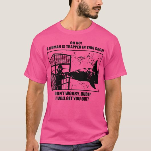 Freundliches Great White Shark Cage Tauchen T-Shirt (Vorderseite)