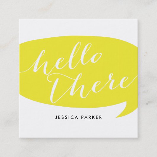 Freundliches hallo quadratische visitenkarte (Vorderseite)