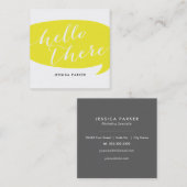 Freundliches hallo quadratische visitenkarte (Vorne/Hinten)