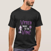 Freundliches Halloween-Fan, Hexe bis zum Wine Hall T-Shirt (Vorderseite)