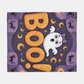 Freundliches Halloween Quilt, Fleece Blanket - Boo (Vorderseite (Horizontal))