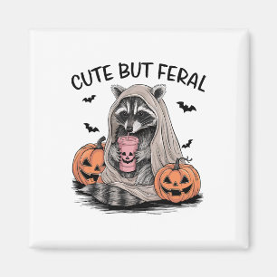 Freundliches Halloween-Raccoon mit Pumpkins Ts - N Magnet