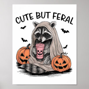 Freundliches Halloween-Raccoon mit Pumpkins Ts - N Poster