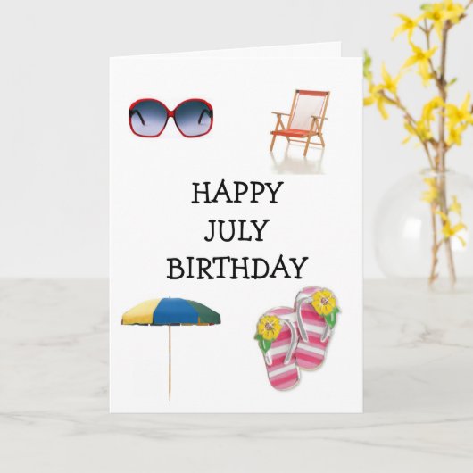 FREUNDLICHES ***JULI** BIRTHTAG KARTE (Gelbe Blume)