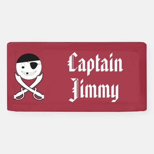 Freundliches Lächeln Pirate mit Crossed Schwerter Banner (Horizontal)