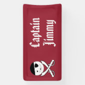 Freundliches Lächeln Pirate mit Crossed Schwerter Banner (Vertikal)