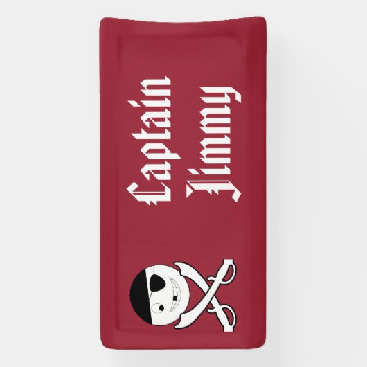 Freundliches Lächeln Pirate mit Crossed Schwerter  Banner (Vertikal)