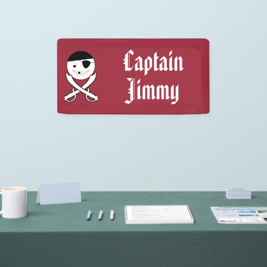 Freundliches Lächeln Pirate mit Crossed Schwerter  Banner (Messe)