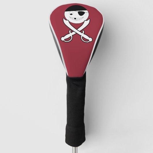 Freundliches Lächeln Pirate mit Crossed Schwerter Golf Headcover (Vorderseite)