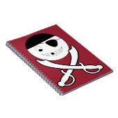 Freundliches Lächeln Pirate mit Crossed Schwerter  Notizblock (Rechte Seite)