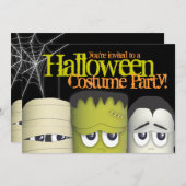 Freundliches Monster & Friends Halloween Party Einladung (Vorne/Hinten)
