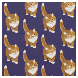 Freundliches orange Tabby-Katzen-Gewebe Stoff