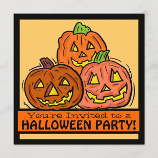 Freundliches Party der Jackolantern Kürbis-Familie Einladung