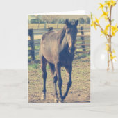 Freundliches Pferd Karte (Gelbe Blume)