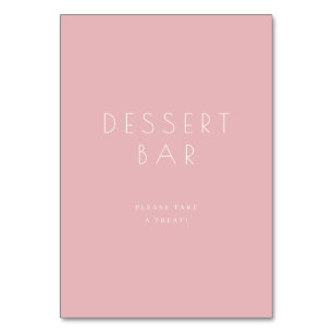 Freundliches Rosa Minimalistisches Dessert-Bar-Sch Tischnummer