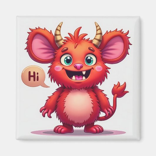 Freundliches rotes Monster Magnet (Vorne)