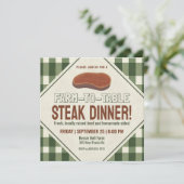Freundliches Steak-Dinner vom Bauernhof zum Tisch Einladung (Stehend Vorderseite)