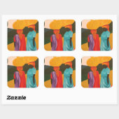 Freundliches Treffen 2006 Quadratischer Aufkleber (Blatt)