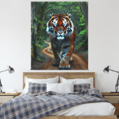 Freundliches Viertel Tiger Leinwanddruck (Insitu (Schlafzimmer))