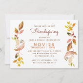 Freundliches Wasserfarben - Botanische Blätter im  Einladung (Vorderseite)