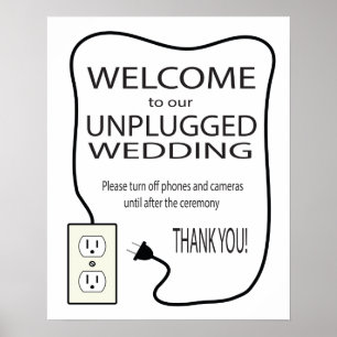 Freundliches Willkommenszeichen für Hochzeitsszena Poster