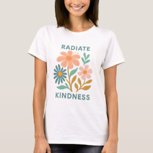 Freundlichkeit ausstrahlen – Retro-Blumen-Boho-Pos T-Shirt