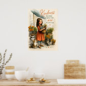 Freundlichkeit blüht täglich sanft poster (Küche)