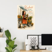 Freundlichkeit blüht täglich sanft poster (Heimbüro)