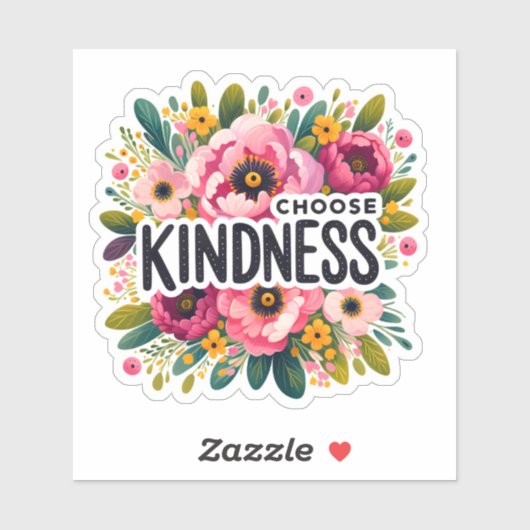 Freundlichkeit durch lebendige Blumenkunst Aufkleber (Blatt)