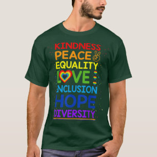 Freundlichkeit Frieden Gleichheit Inklusion Divers T-Shirt