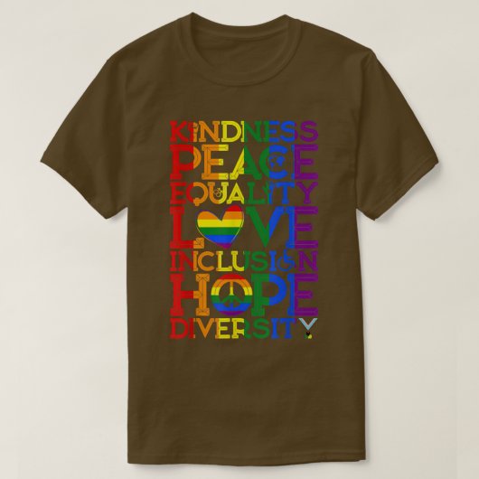 Freundlichkeit Frieden Gleichheit Inklusion Divers T-Shirt (Design vorne)
