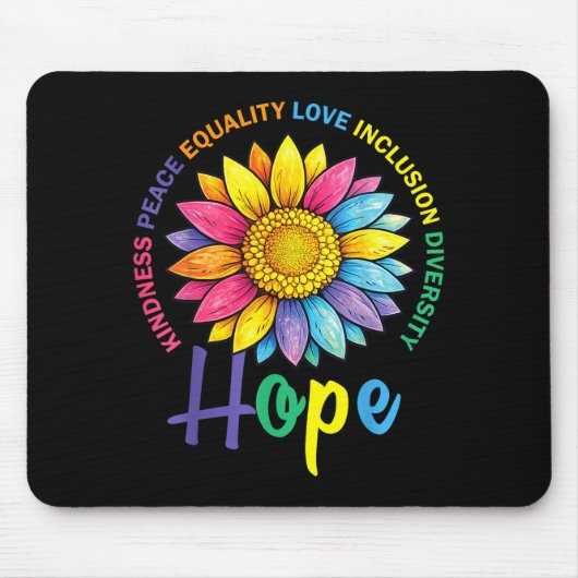 Freundlichkeit Frieden Gleichheit Liebe Hoffnung V Mousepad (Vorne)