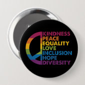 Freundlichkeit Frieden Gleichheit Liebe Inklusion  Button (Vorne & Hinten)