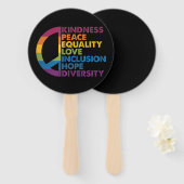 Freundlichkeit Frieden Gleichheit Liebe Inklusion Fächer (Vorne und Hinten)