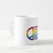 Freundlichkeit Frieden Gleichheit Liebe Inklusion Kaffeetasse (Vorderseite Links)