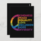 Freundlichkeit Frieden Gleichheit Liebe Inklusion Postkarte (Vorne/Hinten)