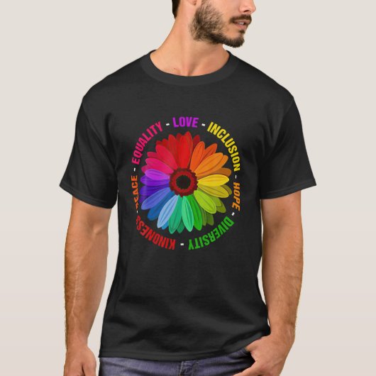 Freundlichkeit Frieden Gleichheit Liebe Inklusion  T-Shirt (Vorderseite)