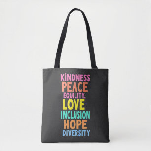 Freundlichkeit Frieden Gleichheit Liebe Inklusion  Tasche