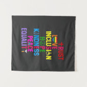 Freundlichkeit Frieden Gleichstellung Liebe Inklus Wandteppich (Vorderseite (Horizontal))