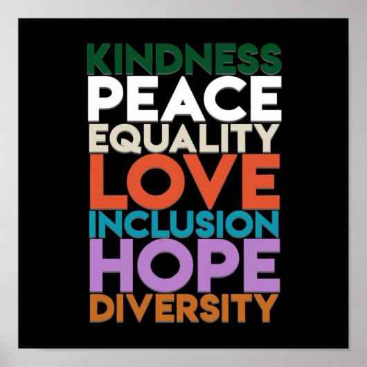 Freundlichkeit Frieden Unterstützung Erde Weltfrie Poster (Vorne)