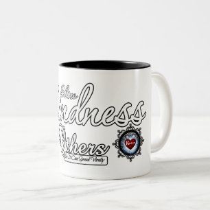Freundlichkeit für andere zeigen zweifarbige tasse