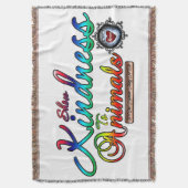 Freundlichkeit gegenüber Tieren Rainbow Typografie Decke (Vorderseite Vertikal)