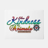 Freundlichkeit gegenüber Tieren Rainbow Typografie Fußmatte (Vorderseite)