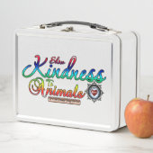 Freundlichkeit gegenüber Tieren Rainbow Typografie Metall Brotdose (Beispiel)